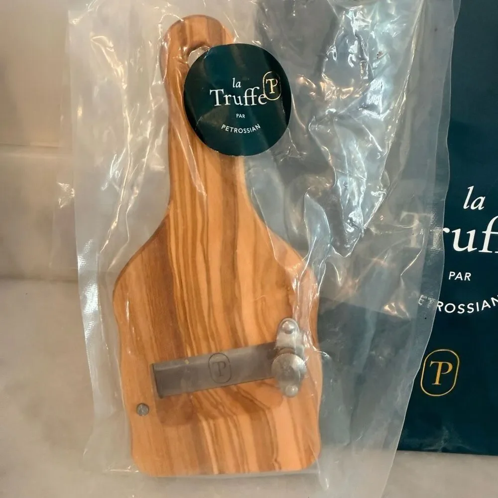 NWT Petrossian La Truffe Wooden Truffle Shaver with Gift Bag Tan OS